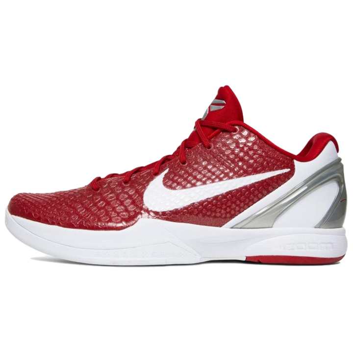 Nike Nike Zoom Kobe 6 Abrasion Resistant Low top Basketball Shoes Unisex Red White