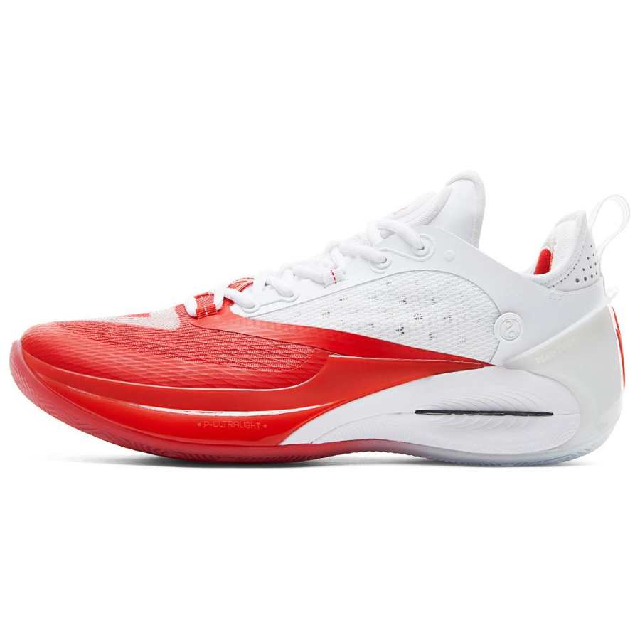 PEAK Wiggins AW2 Cushioning Slip Resistant Abrasion Resistant Rebound Low top Basketball Shoes Men's White Red