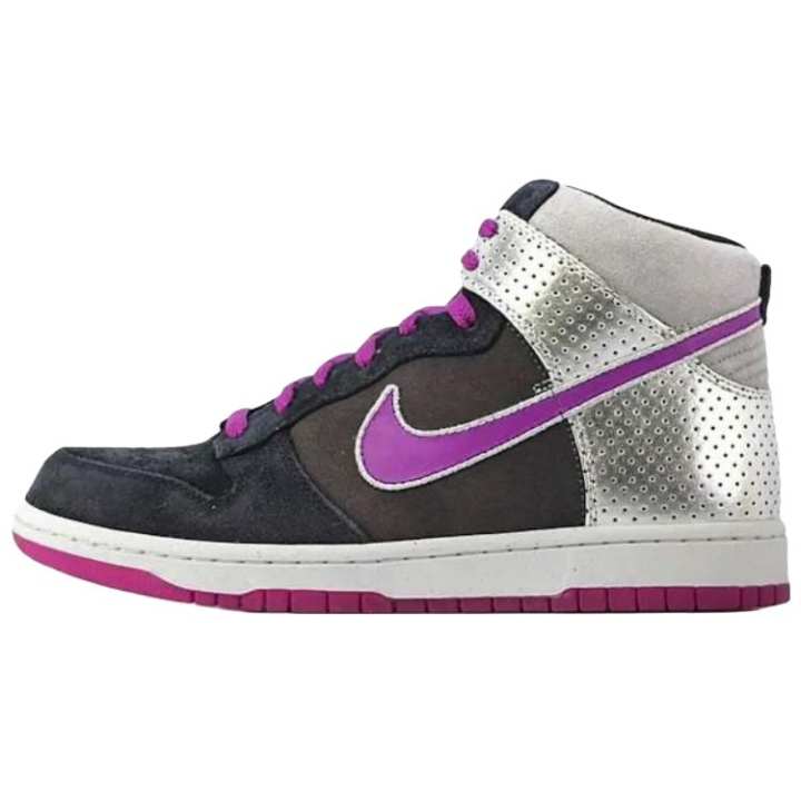 Nike Nike Dunk High Abrasion Resistant Abrasion Resistant High top Skateboard Shoes Unisex Silver Umber Black
