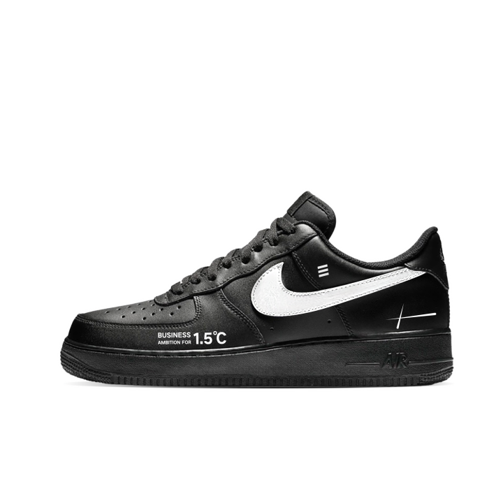 Nike Nike Air Force 1 Slip Resistant Abrasion Resistant Low top Skateboard Shoes Unisex Black White