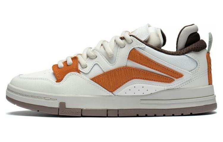Li-Ning Li Ning Wave PRO Abrasion Resistant Breathable Low top Skateboard Shoes Men's White Orange
