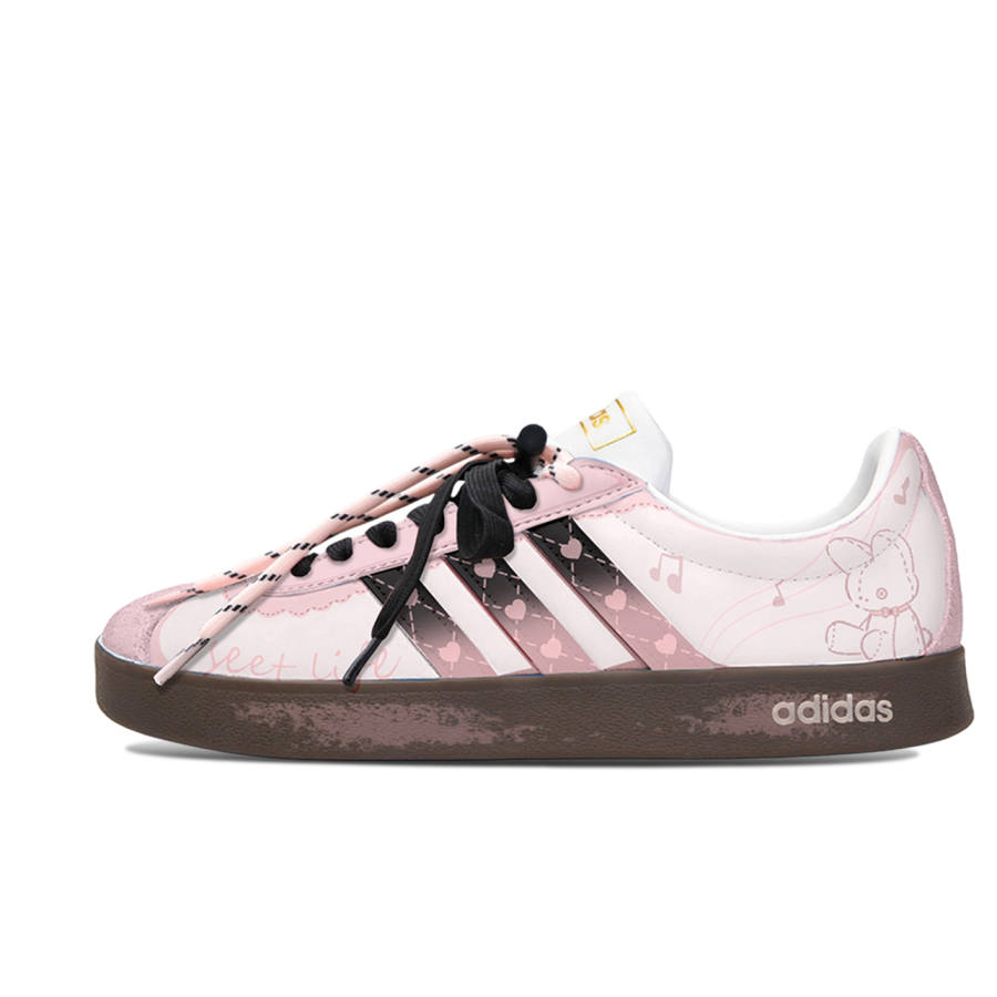 Adidas Neo VL Court 2.0 Freedom Panda, Plush Rabbit Cushioning Low top Skateboard Shoes Unisex Pink Brown