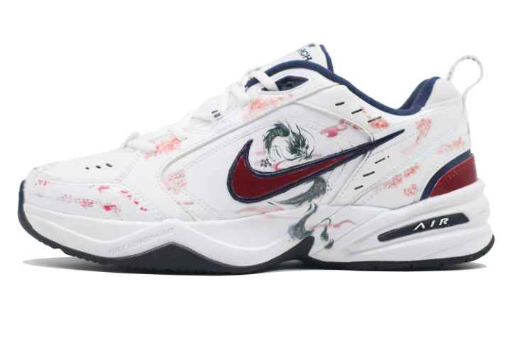 Nike Nike Air Monarch 4 Universe Dragon Roams Abrasion Resistant Abrasion Resistant Low top Chunky Sneakers Unisex White Red