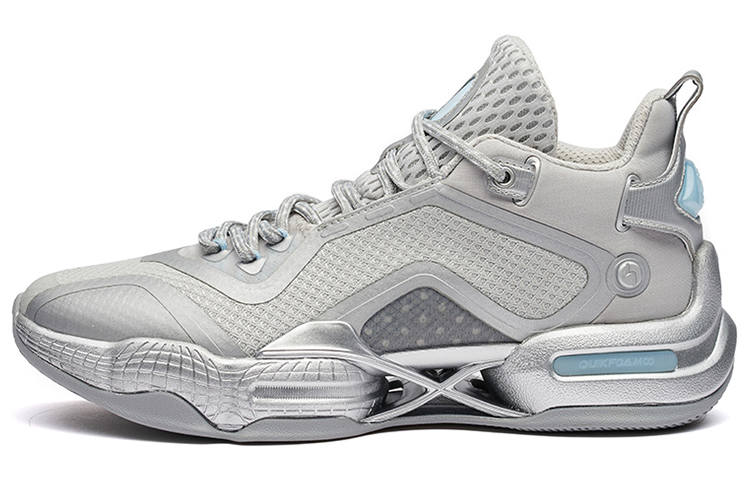 361° AG2 X AG2X Abrasion Resistant Slip Resistant Mid top Performance Basketball Shoes Men's Silver White