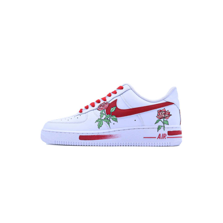 Nike Nike Air Force 1 Singularity, Blooming Rose Wear resistant And Lightweight Low top Skateboard Shoes Unisex White Red
