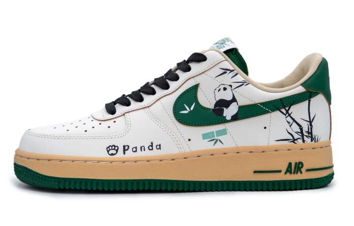 Nike Nike Air Force 1 Non slip Lightweight Low top Skateboard Shoes Women's White Green