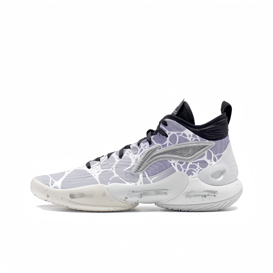 Li-Ning Li Ning YuShuai 18 Cushioning Slip Resistant Abrasion Resistant Mid top Basketball Shoes Men's Light Purple