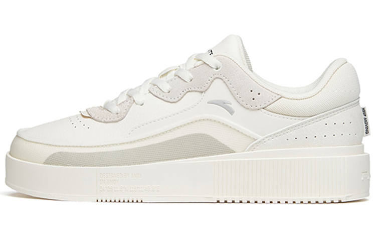 Anta Life Collection Abrasion Resistant Breathable Low top Skateboard Shoes Women's White Gray
