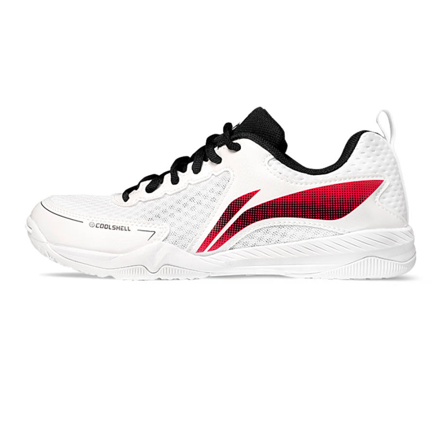 Li-Ning Li Ning Cushioning Abrasion Resistant Slip Resistant Low top Table Tennis Training Shoes Unisex White Red