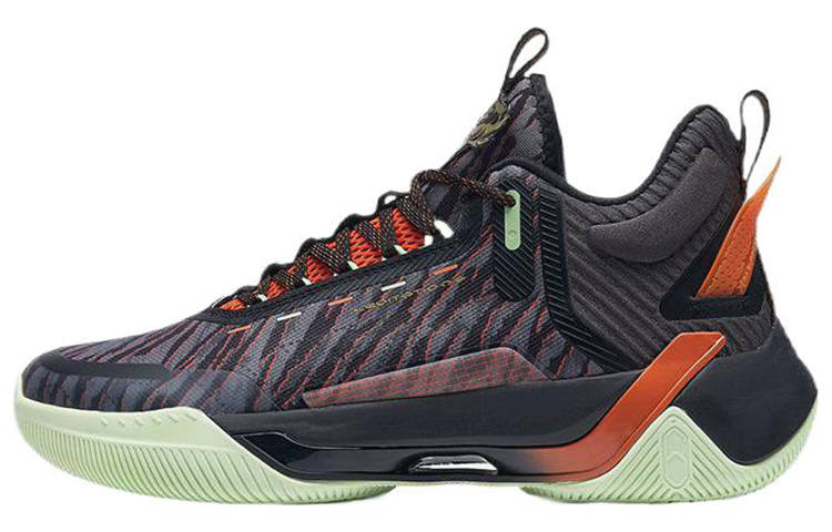 XTEP Levitation 6 Basketball Shoes Men's Mid Top Black/Orange