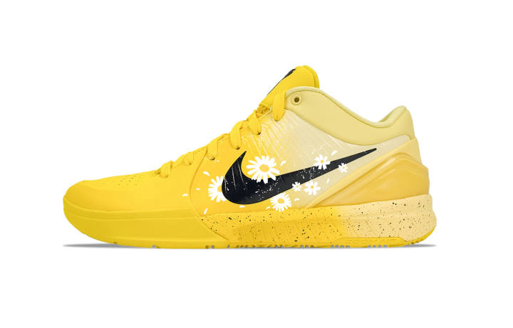 Nike Nike Zoom Kobe 4 YDCC Daisy Walk, Small Daisy Abrasion Resistant Low top Basketball Shoes Unisex