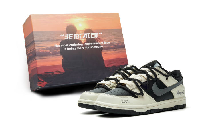 Nike Nike Dunk Abrasion Resistant Low top Skateboard Shoes Unisex Beige Gray Black
