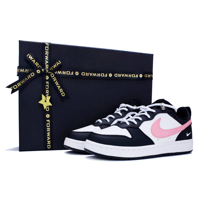 Nike Nike Court Borough Leather Low top Skateboard Shoes Women's Black Pink