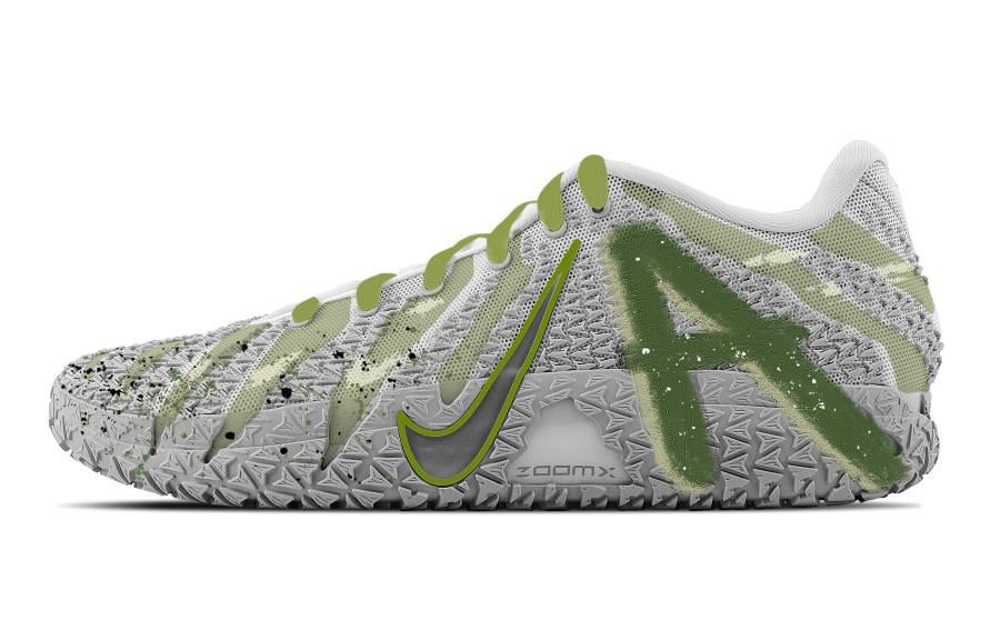 Nike Nike Ja Morant 3 Lush Forest Abrasion Resistant Low top Basketball Shoes Unisex Gray Green