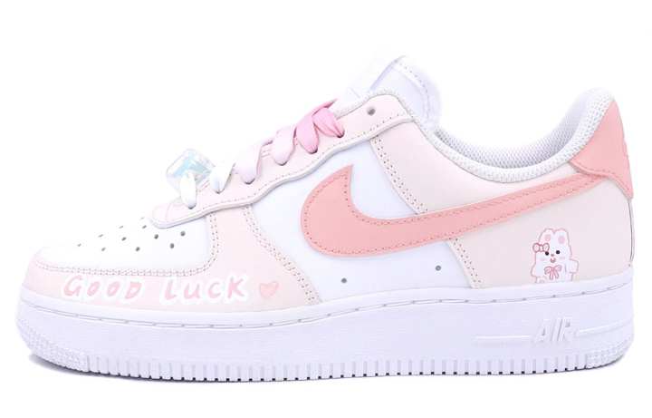 Nike Nike Air Force 1 Slip Resistant Cushioning Abrasion Resistant Low top Skateboard Shoes Women's Pink White