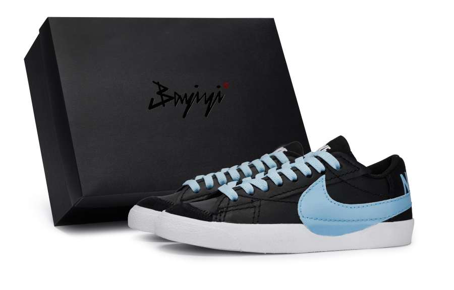 Nike Nike Blazer Night Song Slip Resistant Slip Resistant Low top Skateboard Shoes Women's Black Blue