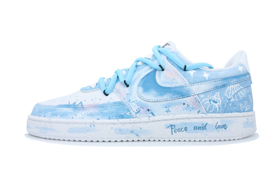 Nike Nike Court Vision 1 Qiyi, With You, Falling Into The Galaxy Lightweight Low top Skateboard Shoes Men's Light Blue