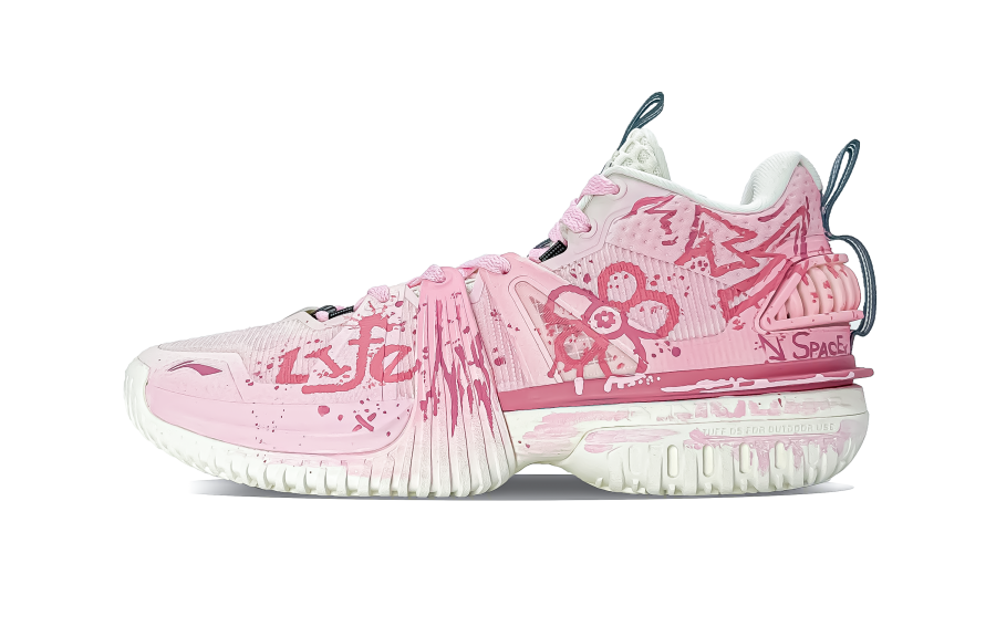 Li-Ning Li Ning Storm 2024 Cushioning Slip Resistant Breathable Low top Basketball Shoes Men's Pink