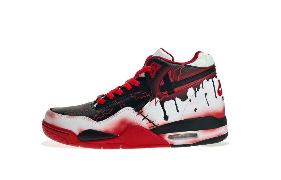 Nike Nike Flight Legacy Slip Resistant Abrasion Resistant Mid top Vintage Basketball Shoes Unisex Black Red
