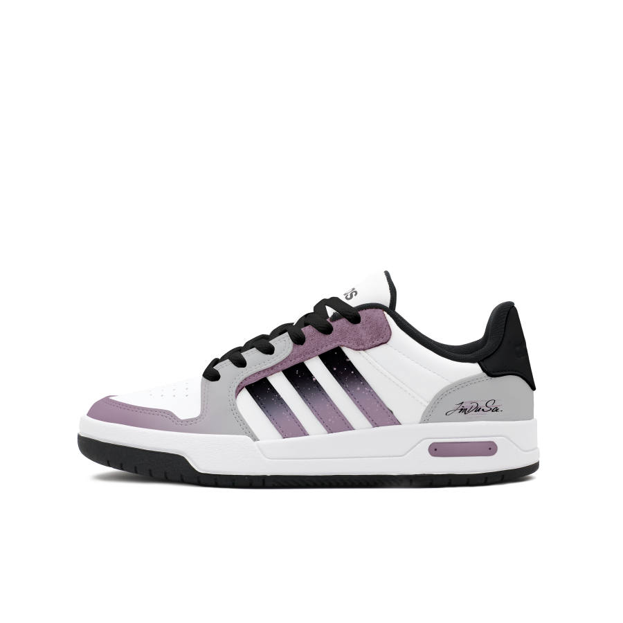Adidas Neo Entrap Abrasion Resistant Abrasion Resistant Low top Vintage Basketball Shoes Unisex White Purple