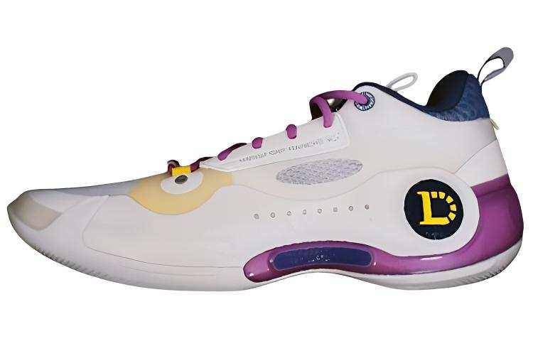 Li-Ning Li Ning WOW 10 Abrasion Resistant Abrasion Resistant Low top Basketball Shoes Men's White Purple PE Version