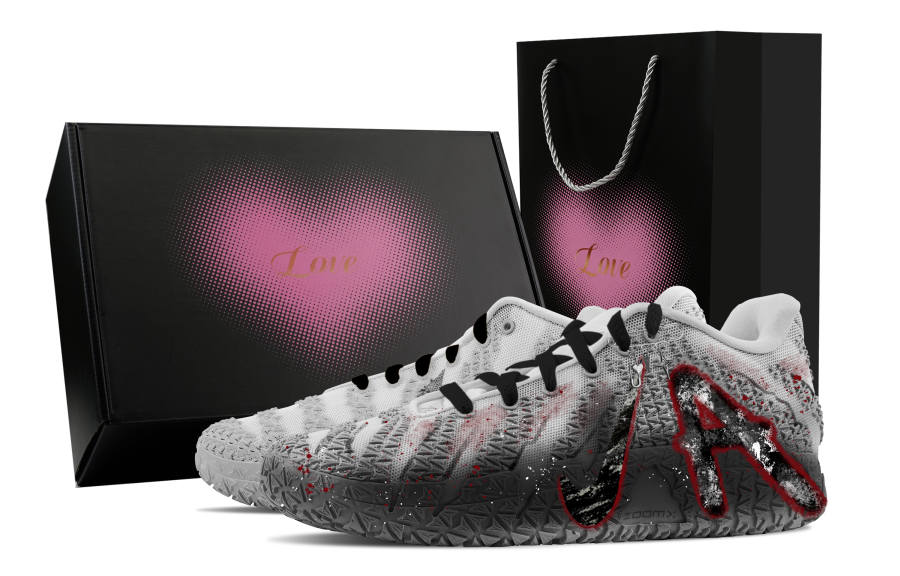 Nike Nike Ja Morant 3 Scarlet Shadow, Heart Box Abrasion Resistant Low top Basketball Shoes Unisex Gray Red