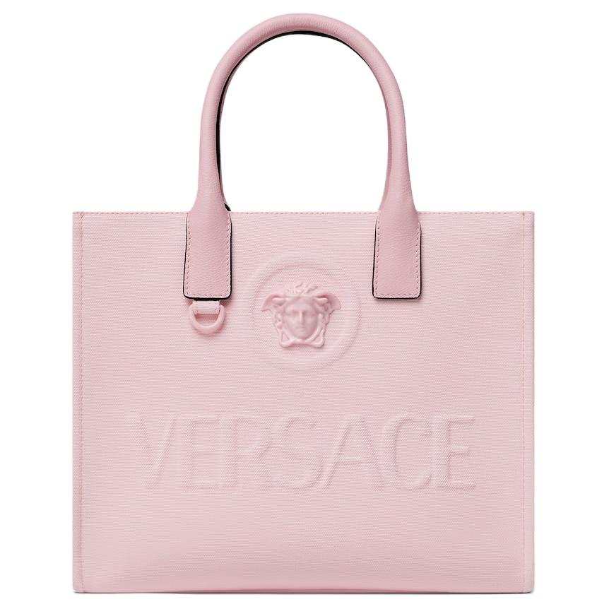 VERSACE La Medusa Cotton Tote Handbag Small Women's Rose