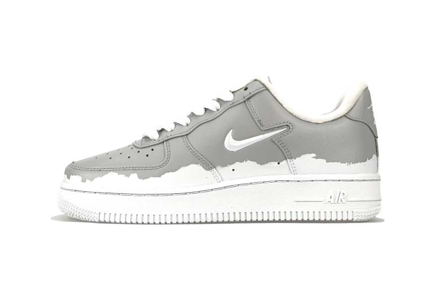 Nike Nike Air Force 1 Slip Resistant Abrasion Resistant Low top Skateboard Shoes Women's White Gray