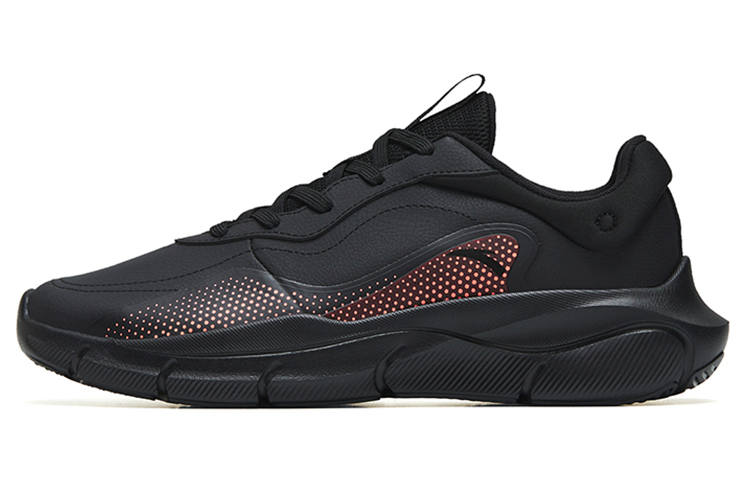 Anta Textile, Synthetic Leather Cushioning Slip Resistant Abrasion Resistant Low top Training Shoes Men's Black Red