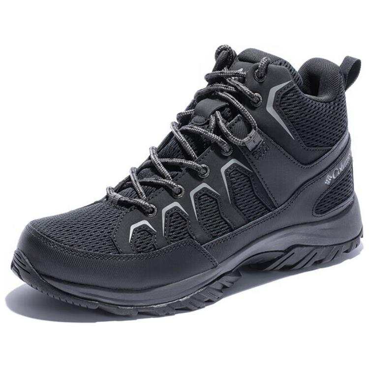 Columbia Slip Resistant Abrasion Resistant Mid top Hiking Shoes Men's Black