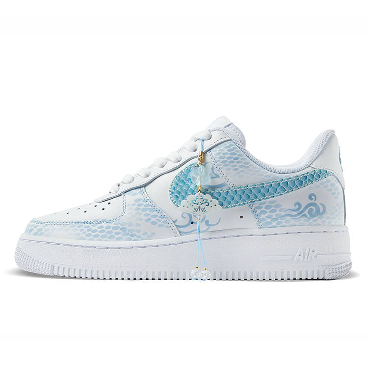 Nike Nike Air Force 1 Abrasion Resistant Abrasion Resistant Low top Skateboard Shoes Women's Blue White