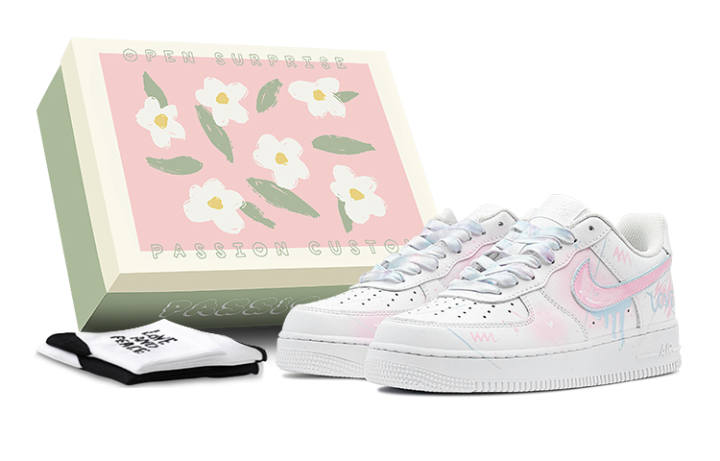 Nike Nike Air Force 1 Low Air Force 1 Low top Skateboard Shoes Men's Pink Blue