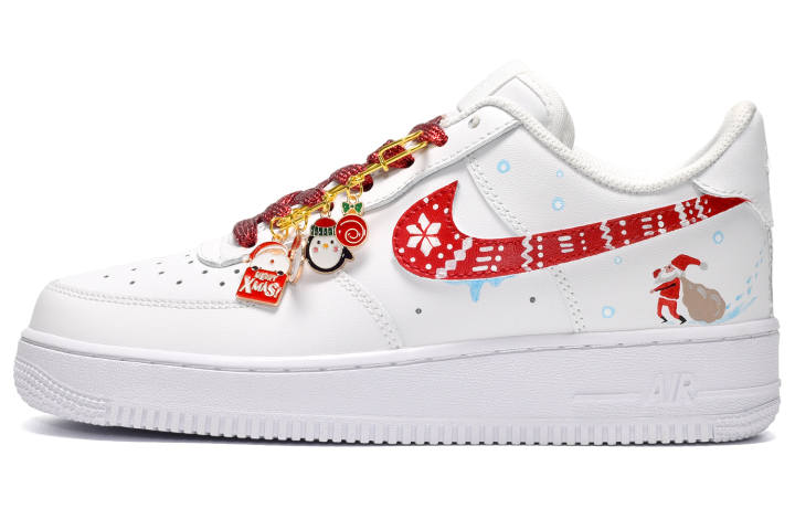 Nike Nike Air Force 1 CUS ID Low top Skateboard Shoes Women's Red White
