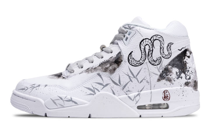 Nike Nike Flight Legacy Bamboo Rhythm Snakes Mid top Vintage Basketball Shoes Unisex White