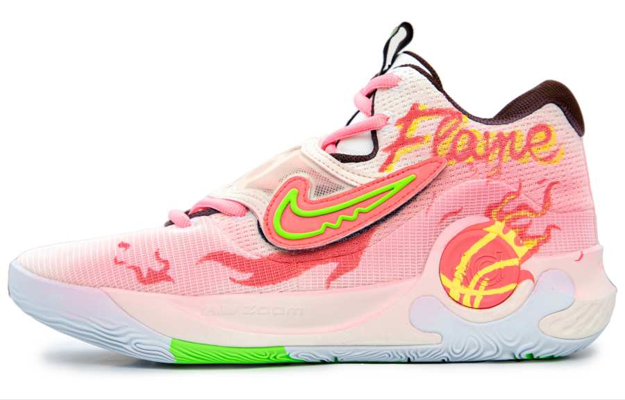 Nike Nike KD Trey 5 X Cushioning Slip Resistant Abrasion Resistant Mid top Basketball Shoes Men's White Pink