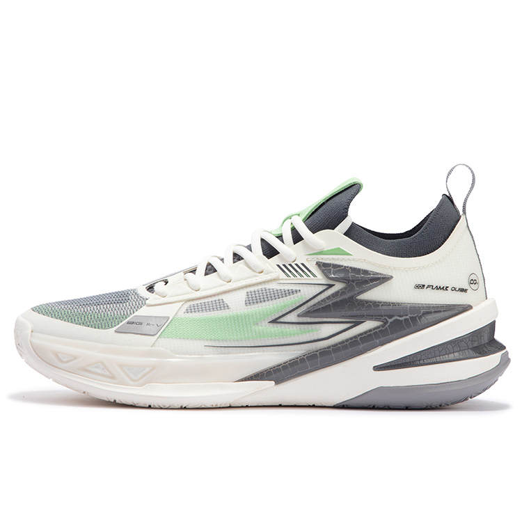 361° BIG3 5.0 Pro Basketball Shoes Men's Low Top Feather White/Smoke Gray