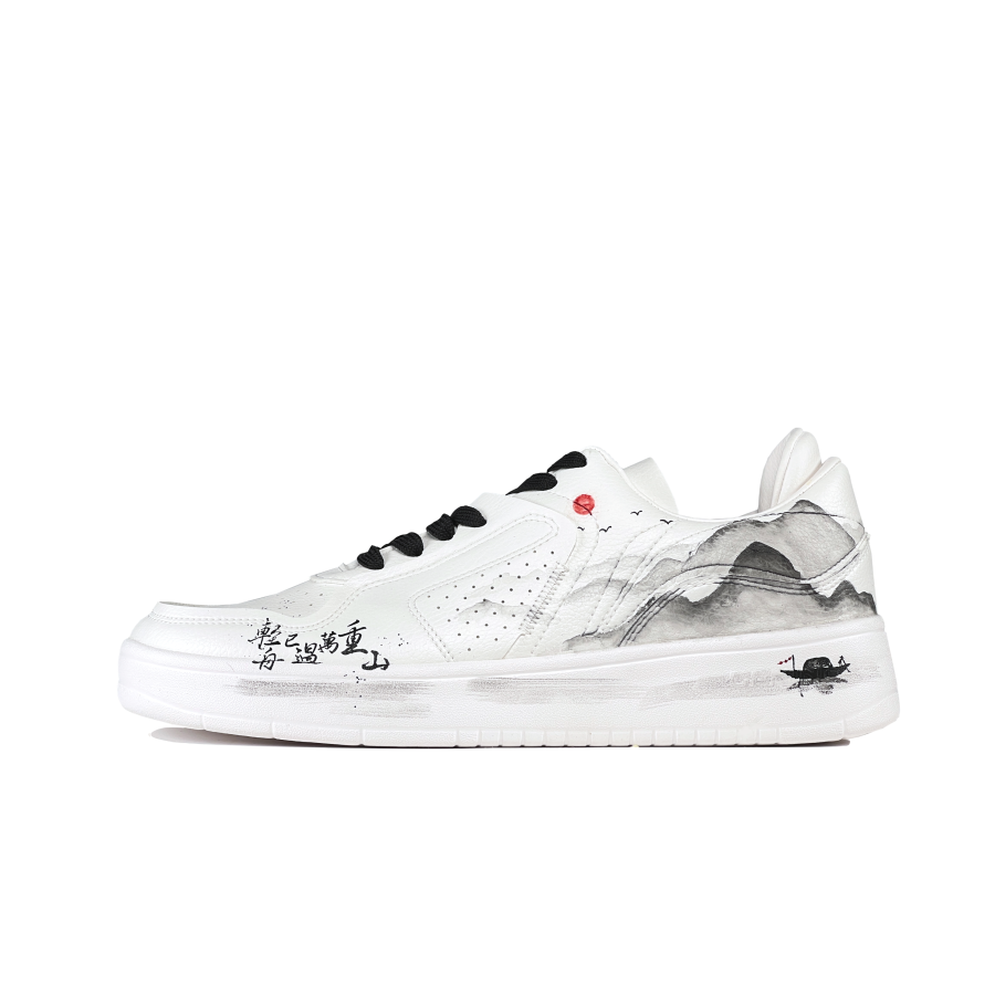 Li-Ning Li Ning Sports Life Collection Skateboard Shoes Men's Low Top Black White