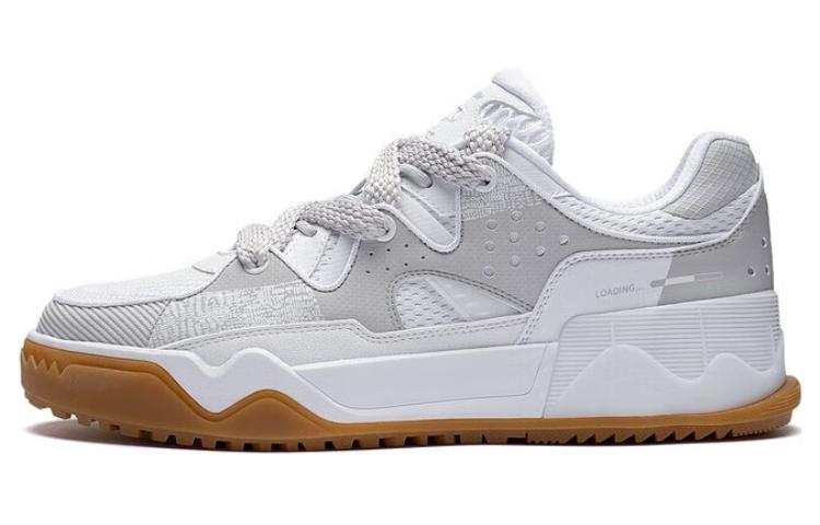 Li-Ning Li Ning FlashStar Slip Resistant Abrasion Resistant Low top Skateboard Shoes Men's White Gray