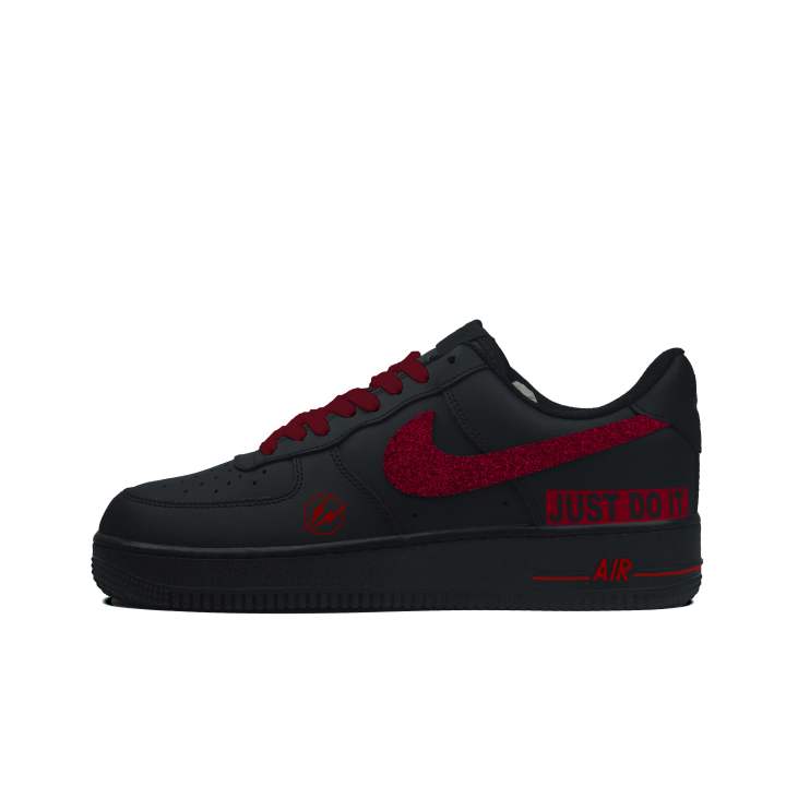 Nike Nike Air Force 1 Leather Coverage Thermal Coverage Low top Skateboard Shoes Unisex Black Red