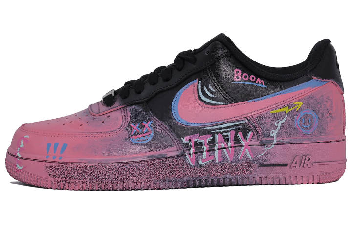 Nike Nike Air Force 1 Cushioning, Wear Resistant Low top Skateboard Shoes Unisex Black Pink