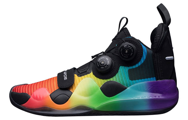 Li-Ning Li Ning WOW 8 Way Of Wade 8 Slip Resistant Coverage Support Rebound Mid top Basketball Shoes Men's Rainbow