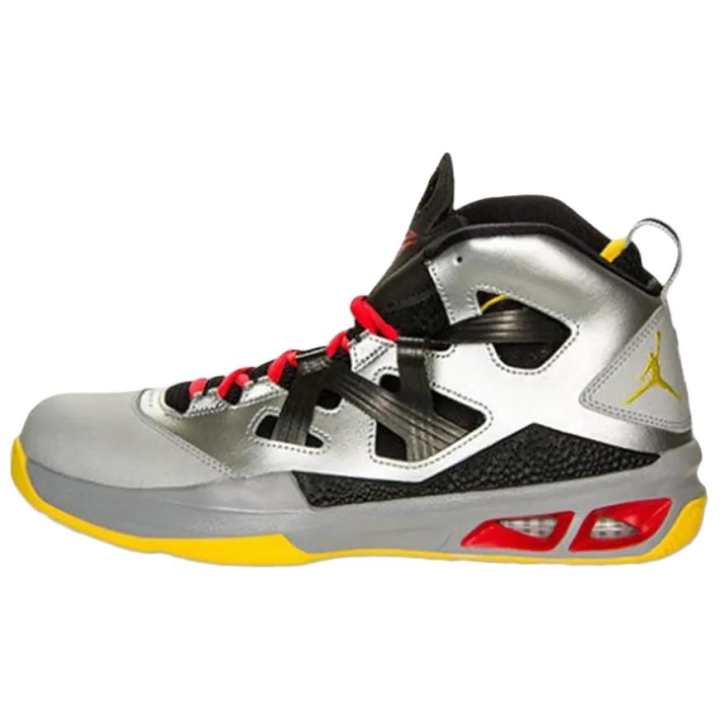 Jordan Jordan Melo M9 Abrasion Resistant Mid top Basketball Shoes Unisex Silver Gray