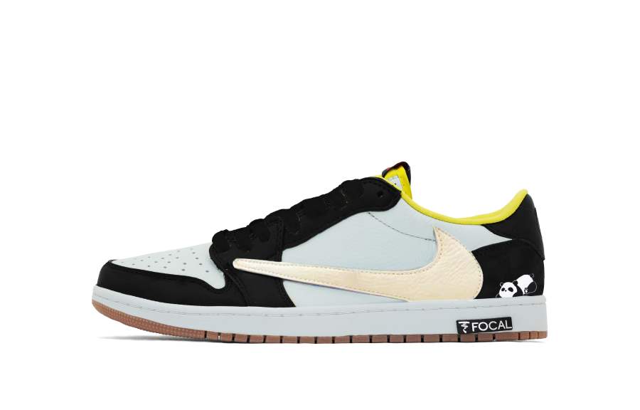 Jordan Travis Scott x Jordan Air Jordan 1 Kung Fu Panda Slip Resistant Abrasion Resistant Slip Resistant Abrasion Resistant