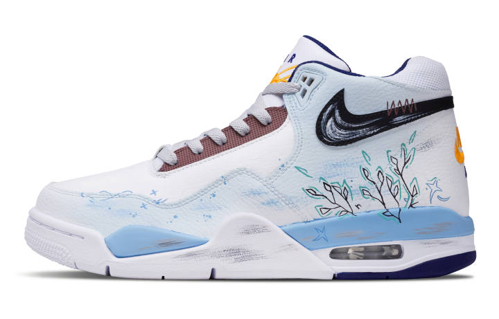 Nike Nike Flight Legacy Vintage Basketball Shoes Men's Mid Top White/Blue/Brown