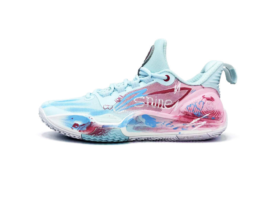 Li-Ning Li Ning Speed 9 Cushioning, Wear Resistant Low top Basketball Shoes Men's Blue Pink