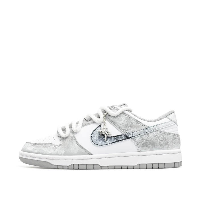 Nike Nike Dunk Ao Bing's Cream Synthetic Leather Lightweight Low top Skateboard Shoes Unisex White Gray