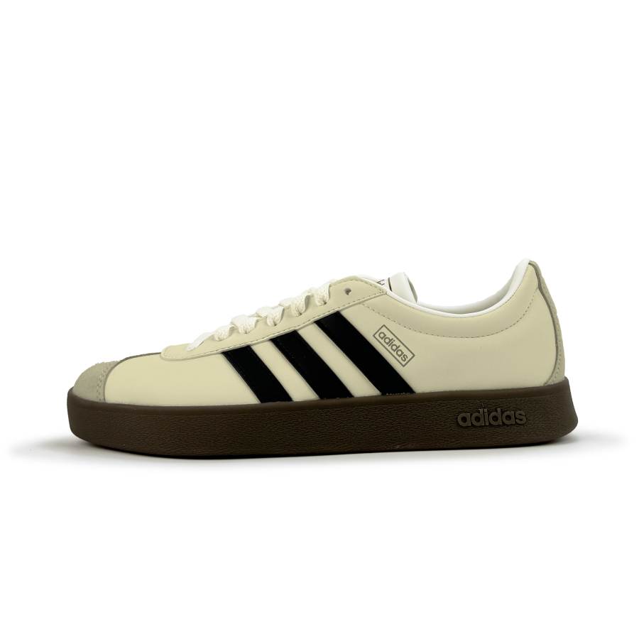 Adidas Adidas Vl Court Classic Oats Latte Synthetic Leather Cushioning Abrasion Resistant Impact Resistance