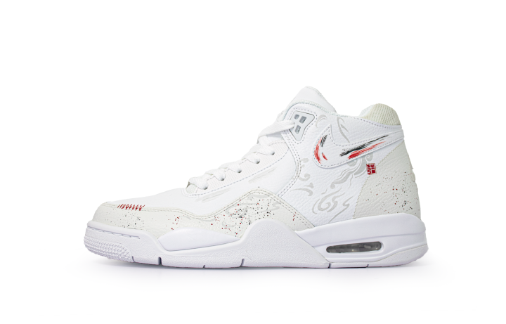 Nike Nike Flight Legacy Prosperity And Auspiciousness Mid top Vintage Basketball Shoes Unisex White Red