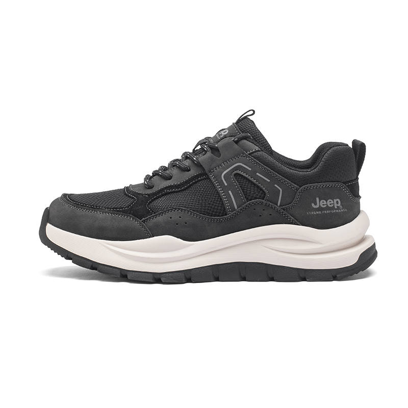 Jeep Cow Split Leather Cushioning Low top Mountaineering Hiking Shoes Men's