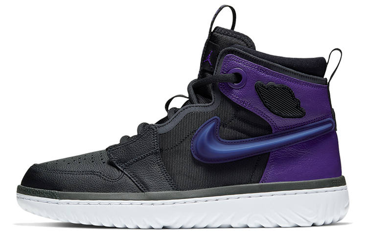 Jordan Jordan Air Jordan 1 React Court Purple High top Basketball Shoes Men's Black Purple